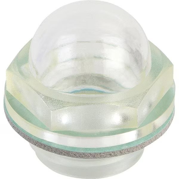 Oil Level Sight Glass Domed Without Reflector, D1=G3/8, D=22, Thermoplastic, KIPP, Mfr# K0447.22038